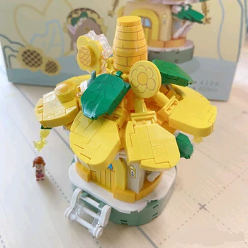 LOZ Praleisti Stebuklas Miško Grybų Saulėgrąžų Namas Salono Gėlių Star 3D Modelis Mini Blokų, Plytų Pastatas Žaislas Vaikams ne Lauke