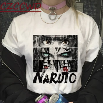 Mados 2020 moteriški marškinėliai Naruto Japonų Anime Y2k Ullzang Harajuku Goth Negabaritinių marškinėliai Kawaii Akatsuki Sasuke Viršūnes Tee