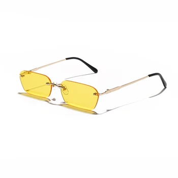 Mados Taškus Akiniai nuo saulės Moterims Derliaus Prekės ženklo Dizainas Ponios Skaidrus Objektyvas Saulės akiniai Moterims Stačiakampio UV400 O94
