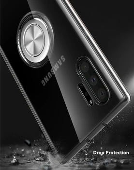 Magnetas Žiedas Aiškiai Samsung Galaxy S20 Ultra S10 10 Pastaba Plus S10E 9 8 Skaidrus Bumper Case For Samsung S10 S20 Plius