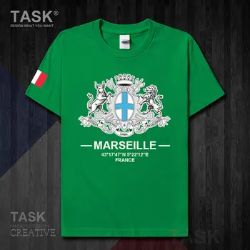 Marselis, Prancūzija Europoje tarptautinėje turizmo miestas Provanso logotipas kultūros suvenyrų mens sporto mados marškinėliai topai medvilnė tee 20
