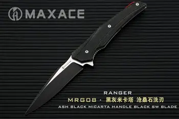 MAXACE Ranger sulankstomas peilis kišenėje peilis ASSAB XW-42 plieno juoda titano dangos ašmenimis