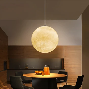 Mėnulis Moderni Naujovė Kūrybos individualumą 3D Spausdinimo Sieniniai šviestuvai Atmosferą Naktį Šviesos Lempos Restoranas, Baras Kabinti Apšvietimas