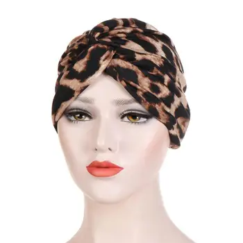 Naujas Moterų Leopardas Spausdinimo Mazgas Vėžio Pynimas Chemo Beanie Skrybėlių šalikas Turbaną Headwrap Megzti Dangtelis Plaukų Aksesuarai