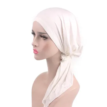 Naujas Musulmonų Moterims, Elastinga, Kieta, Minkšta Tampri Turbaną Skrybėlę, Šaliką Iš Anksto Susieta Vėžio Chemo Beanies Apdangalai, Plaukų Wrap Priedai