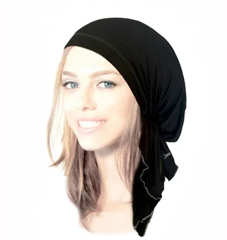 Naujas Musulmonų Moterims, Elastinga, Kieta, Minkšta Tampri Turbaną Skrybėlę, Šaliką Iš Anksto Susieta Vėžio Chemo Beanies Apdangalai, Plaukų Wrap Priedai