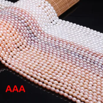 Naujosios AAA natūralių gėlavandenių perlų, baltos ir rausvos spalvos, netaisyklingos perlų karoliukai, naudojami papuošalų priėmimo 