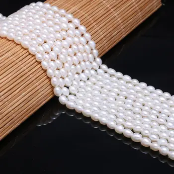 Naujosios AAA natūralių gėlavandenių perlų, baltos ir rausvos spalvos, netaisyklingos perlų karoliukai, naudojami papuošalų priėmimo 