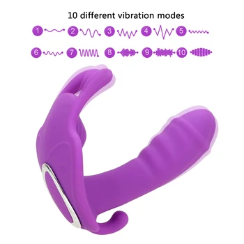 Nešiojami Drugelis Dildo Vibratorius 10 Greičio Vibracija Kelnaitės Klitorio Stimuliatorius G Spot Massager Sekso Žaislai Moterims