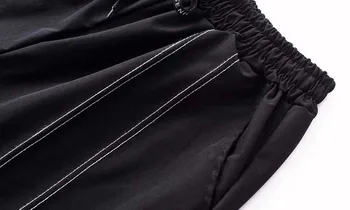 NiceMix Rudenį Naujų Moteris Priekyje Juostelėmis Aukštos Palaukti Nėrinių Sporto Atsitiktinis Palaidų Tiesios Kelnės Mados Streetwear 2020 M.