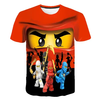Ninja Berniukų Marškinėliai Mergaitėms Marškinėliai 2021 M. Vasaros Vaikų Animacinių filmų Topai marškinėliai Vaikams Drabužių Ninjago Viršuje Tees 4-14Y