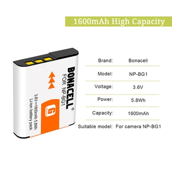 NP-BG1 Baterija+Mokestis už Sony Cyber-Shot DSC-H7 DSC-H9,DSC-H10,DSC-H20,DSC-H50,DSC-H55,DSC-H70,DSC-H90,DSC-HX5V,DSC-HX9V,DSC-HX