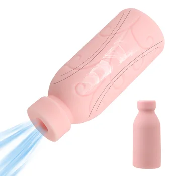 OLO 3D Dirbtinės Makšties Vyrų Masturbacija Taurės TPE Erotinio Oralinio Blowjob Butelio Formos Sekso žaisliukai Vyrams