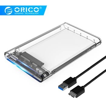 ORICO 2139U3 HDD Case 2.5 colių Skaidrus SATA į USB 3.0 Adapteris Išorinį Kietąjį Diską Talpyklos 5Gbps 4TB HDD SSD Kietojo Disko Dėžutė
