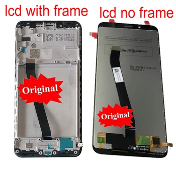 Originalas Geriausias Darbo Stiklo Jutiklis Xiaomi Redmi 7A LCD Ekranas 10 taškų Jutiklinis ekranas Ekrano skaitmeninis keitiklis Asamblėjos + Rėmelis, Juoda