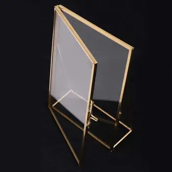 Paprastas Senovinis, Stačiakampio, Stovinčioje Skaidraus Stiklo Foto Rėmelis, skirtas Namų Puošybai - Gold
