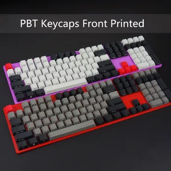 PBT Priekiniai/Šoniniai Spausdinti Keycaps 108 Keyset Cherry MX Klavišą Caps Su Keycaps Turėtojas MX Jungikliai 87/104/108 Mechaninė Klaviatūra