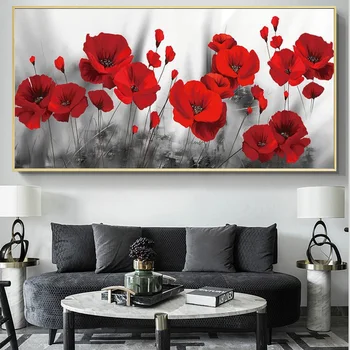 Raudonos Aguonos Gėlių Paveikslai Tapyba Ant Sienos Menas, Plakatų Ir Grafikos Watercolour Dekoratyvinis Nuotrauką Cuadros Už Kambarį