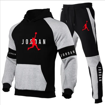 Rudenį, Žiemą Jordanija 23 Tracksuit Vyrų streetwear Dviejų dalių Komplektas Hoodie ir SweatPants Atsitiktinis rinkiniai, Sportiniai, Bėgiojimo Fitneso 2020 m.