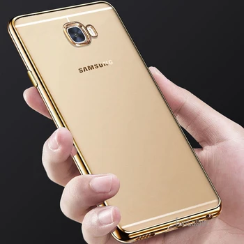 Samsung Galaxy A3 2017 Atveju Aišku, paauksuoti Minkštos TPU Galinio Dangtelio Samsung A3 2016 2017 Silikonas Skaidrus Coque