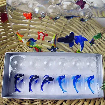 Slankiojo stiklo žuvų - Rankų darbo spalvinga banginis slankiojo stiklo akvariumas pakabukai, Papuošalai Mielas miniatiūriniai stiklo Figūrėlės Pakabukas