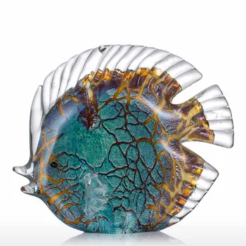 Spalvotų Pastebėtas Tropinių Žuvų Subtilus Stiklo Skulptūra Madingas Namų Puošybai Stiklo Žuvų Restorano Patalpos Namų Puošybai Amatų