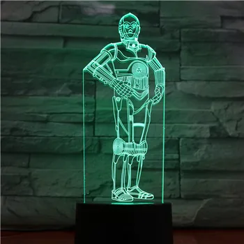 Super Herojus 3D LED Nakties Šviesos Vyras Mecha Įranga Veiksmų Skaičius, 7 Spalvų Touch Optinė Iliuzija Stalo Lempa Namų Dekoro 1421