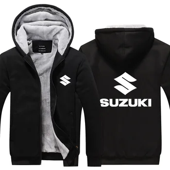 Suzuki Vyrų Drabužiai Žiemos Mados Outwear Tirštėti Striukė Slim Fit Užtrauktuką Gobtuvu Aukštos Kokybės Bliuzono Atsitiktinis Vilnos Šiltas Hoodies