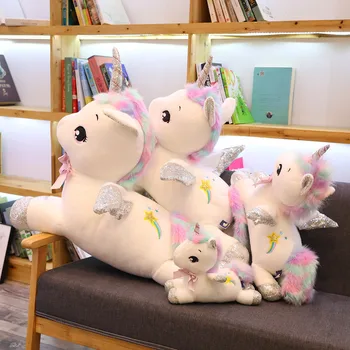 Vaivorykštė Vienaragis Pliušiniai Žaislai Mielas Aukštos Kokybės Įdaryti Animacinių Filmų Gyvūnų Arklių Vienaragis Lėlės Vaikams, Vaikų Gimtadienio Dovana
