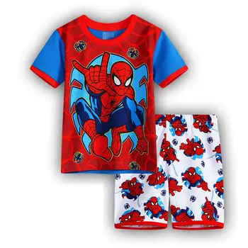Vasaros Disney marškinėliai Vaikams Drabužių Kailis Šortai Drabužius Animacinių filmų Spiderman Medvilnės Marškinėliai Berniukams Viršūnes Kelnaičių Rinkinį