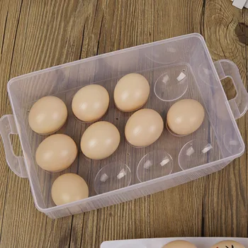 Virtuvės saugojimo 24 tinklelis dvigubai kiaušinių talpinimo šaldytuve kiaušinių laikymo virtuvės lauko nešiojamų konteinerių saugojimo kiaušinių dėžutės L517