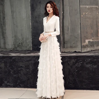 Wei yin 2021 Baltą vakarinę Suknelę Elegantiškas Nėrinių Vakare Chalatai Ilgai Oficialų Prom Dress Stiliai Moterų Prom Šalis Suknelės WY1289