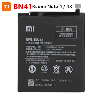 Xiao mi Originalus BN41 4100mAh Baterija Xiaomi Redmi Hongmi 4 Pastaba / Redmi Pastaba 4X Baterijos