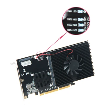 XT-XINTE 215*125mm PCI-E Adapterį Kortelės LM313 PCI-E 8X/16X Į 4P M. 2 (PCIe protokolo) dėl NVME Stove Kortelę 2242-2280 22110 SSD