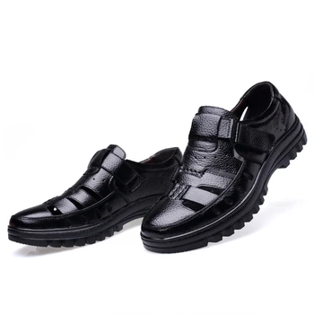 YWEEN aukščiausios kokybės vyrai sandalai, neperšlampami vyrų odos bateliai vyrai lauko paplūdimio bateliai