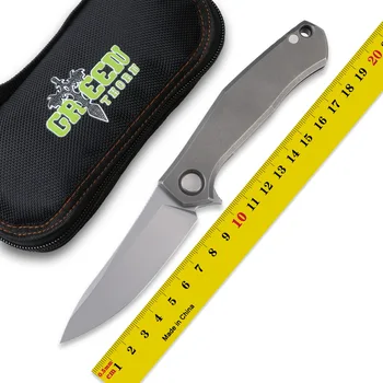 Žalioji erškėčių pokerio Limited Edition D2 peiliukų titano lydinio rankena (kempingas, lauko išgyvenimo peiliukas praktinių EDC peilis įrankis