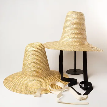 01907-HH7359 rankų darbo šiaudų Modelis rodo, aukšto viršų lady saulės bžūp moterų laisvalaikio paplūdimio atostogų skrybėlę