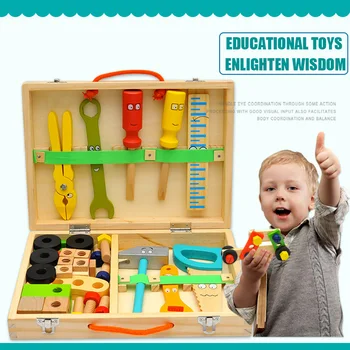 1.1 Modeliavimas Varžtas Veržlė Išardymas Derinys Žaislas Vaikų Medinis Rinkinys Play House Rankas-apie Plėtros Galimybes Berniukas Dovana