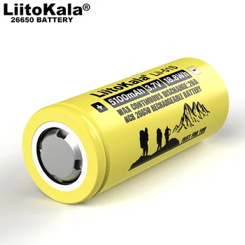 1-10VNT Liitokala LII-51S 26650 20A elektra įkraunama ličio baterija 26650A , 3.7 V 5100mA . Tinka žibintuvėlis