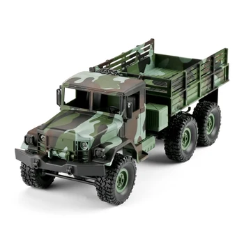 1/16 2.4 G 6WD RTR RC Car LED Šviesos Kamufliažas Militarial Off-road Truck Vaikams Žaislas LED žibintai padeda išsklaidyti tamsą