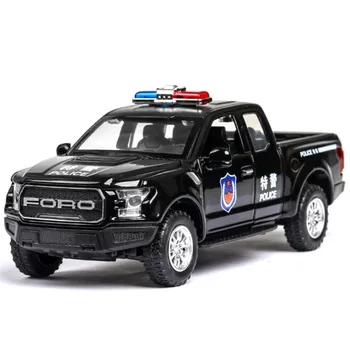 1:32 FORD F150 Policijos Automobilį Diecasts & Žaislinės Transporto priemonės Metalo Automobilio Modelio Garso, Šviesos Surinkimo Automobilių Žaislai Vaikams Kalėdų Dovana