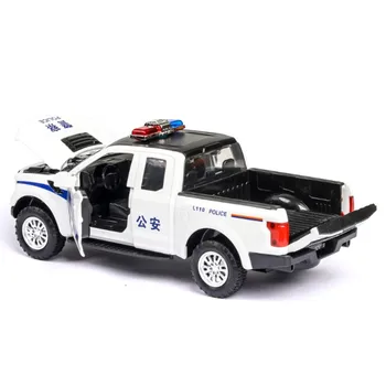 1:32 FORD F150 Policijos Automobilį Diecasts & Žaislinės Transporto priemonės Metalo Automobilio Modelio Garso, Šviesos Surinkimo Automobilių Žaislai Vaikams Kalėdų Dovana