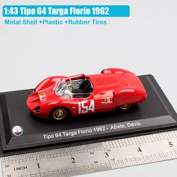 1/43 Mastelis klasikinis senosios Tipo 64 Targa Florio 1962 Nr. 154 Abate Davis atviras kelias ištvermės lenktynių diecast modeliavimas, transporto priemonės, automobilių žaislas