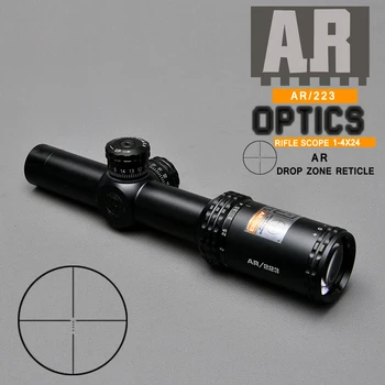 1-4X24 Taktinis Riflescope AK47 AK74 AR15 Medžioklės taikymo sritis Greitai Sufokusuoti Žvilgsnio Šautuvas taikymo Sritis Snaiperis Medžioklės Taikymo sritis