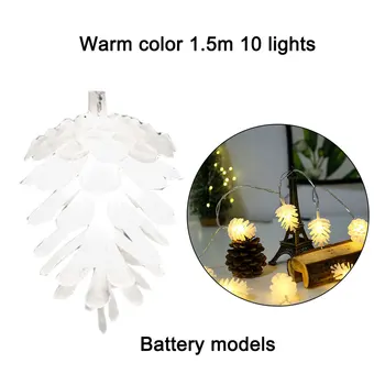 1,5 M LED Pušies Kankorėžis String Žibintų Pasakų String Žibintai Ornamentu Patalpų Lauko Šalis, Vestuvių, Kalėdų Medis, Sodas Atostogų