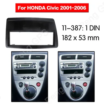 1 DIN Automobilio Radijo Fasciją Įdiegti Brūkšnys Bezel Trim Kit Montavimo Rėmas prietaisų Skydelio Honda Civic 2001-2006 m. rėmas Garso
