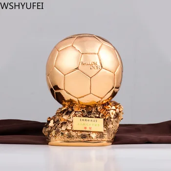1 gabalas futbolo trofėjus dovana dervos amatų trofėjus galutinis fotografavimo sportininkas galvanizavimo aukso kamuolys sudarymo