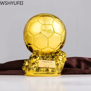 1 gabalas futbolo trofėjus dovana dervos amatų trofėjus galutinis fotografavimo sportininkas galvanizavimo aukso kamuolys sudarymo