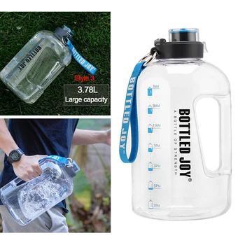 1 Galonas BPA Nemokama Didelis Vandens Butelis Hidratacijos su Motyvacijos nepralaidžiose Geriamojo Vandens Ąsotis Naudotis Kempingas Treniruotes