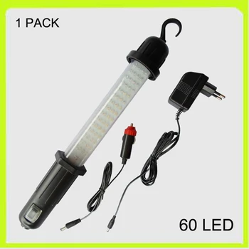 1 pakelis belaidžius 60 LED avarinės šviesos diodų (LED darbo lempa, blykstė įkraunama baterija automobilio pakelės garažas panaudota